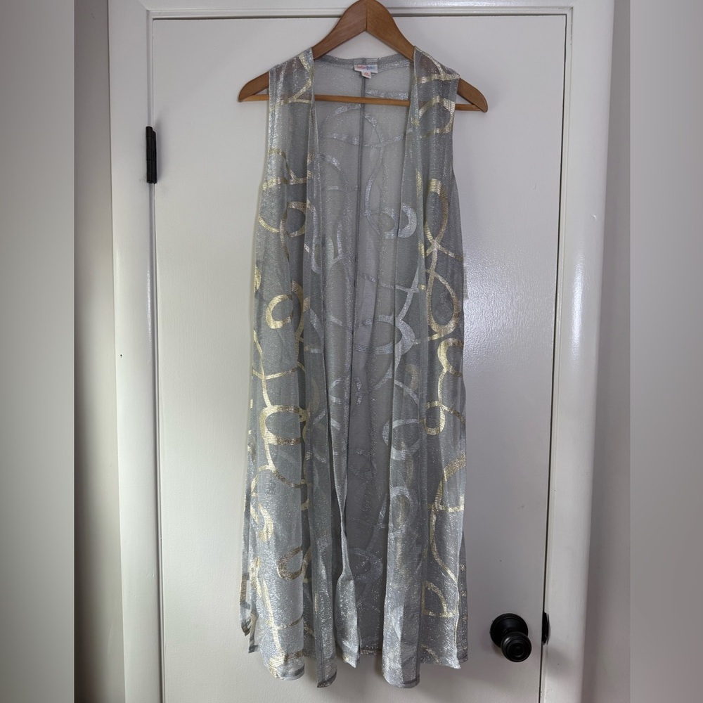 🆕 OG Lularoe Elegant Collection Joy Gold Silver Swirls Metallic Party Boho Chic